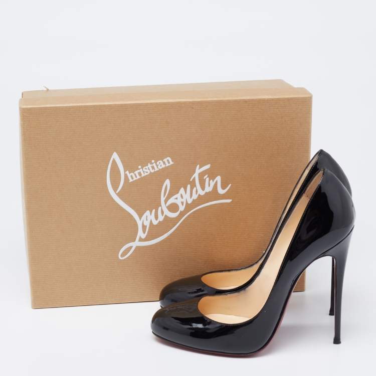 Pre Owned Christian Louboutin Black Patent Leather Fifi Pumps Size 37