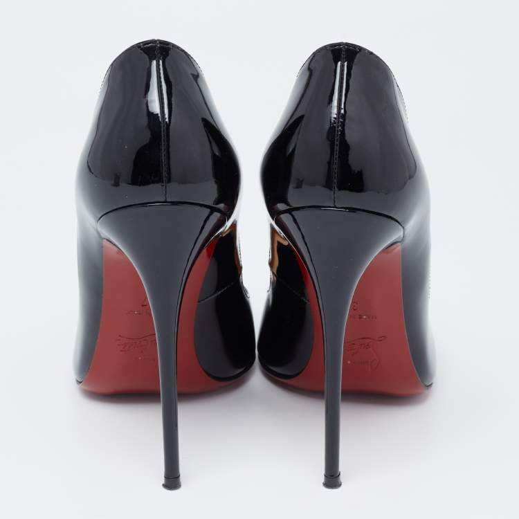 Pre Owned Christian Louboutin Black Patent Leather Fifi Pumps Size 37