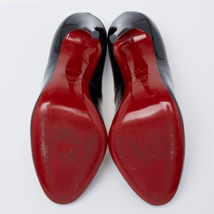 Pre Owned Christian Louboutin Black Patent Leather Fifi Pumps Size 37