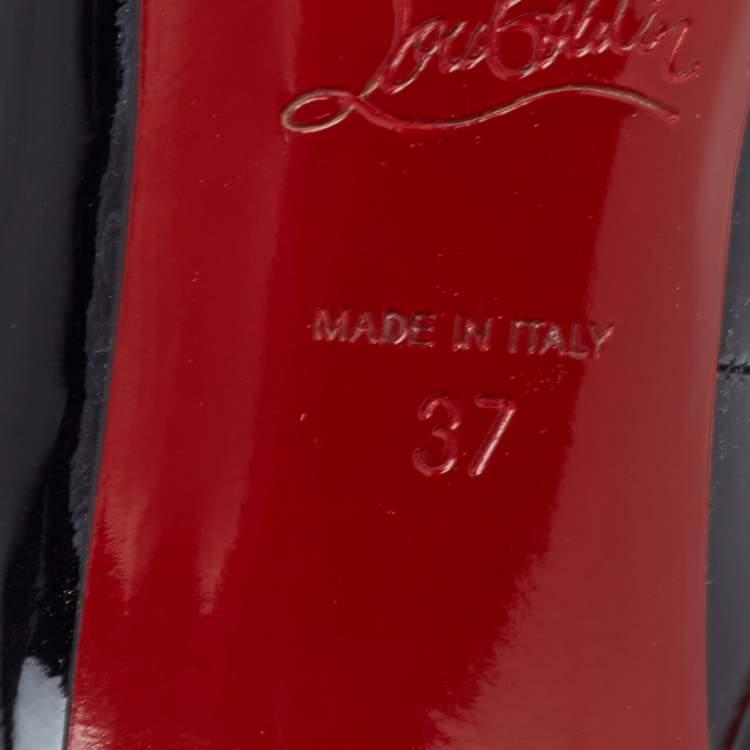 Pre Owned Christian Louboutin Black Patent Leather Fifi Pumps Size 37