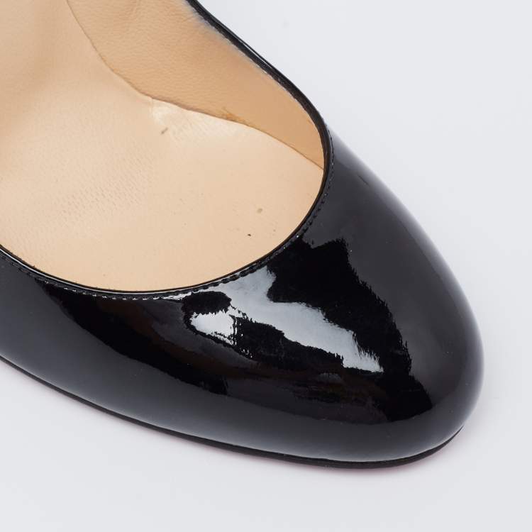 Pre Owned Christian Louboutin Black Patent Leather Fifi Pumps Size 37