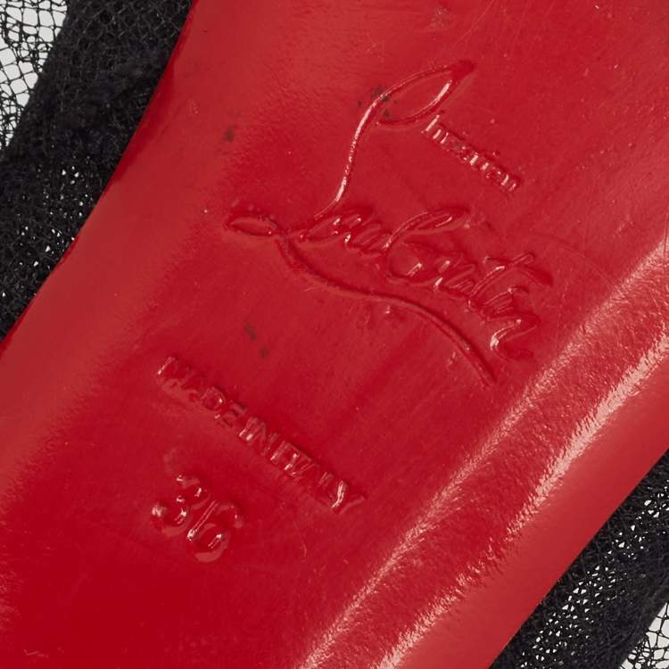 مملوكة مسبقًا Christian Louboutin Black Lace Eloise Ballet Flats Size 36