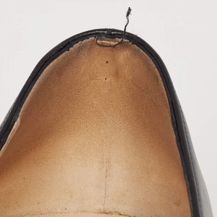 Pre Owned Christian Louboutin Black Leather Palais Royal Pumps Size 38.5