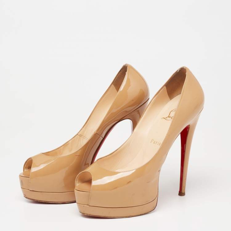 christian louboutin heels 38.5 Very Prive Patent Red Sole Pumps. 