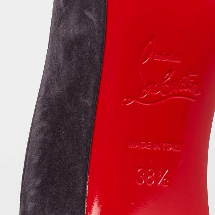 Pre Owned Christian Louboutin Dark Plum Suede Iriza D'Orsay Pumps Sie 38.5