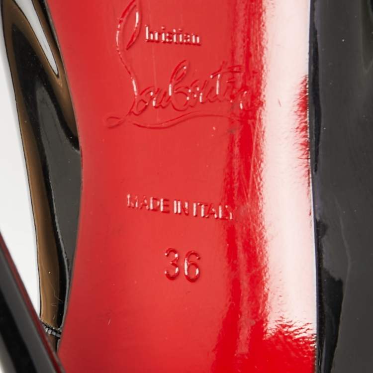 Pre Owned Christian Louboutin Black Patent Leather Kate Pumps Size 36