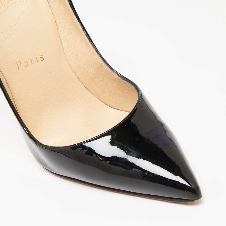 Pre Owned Christian Louboutin Black Patent Leather Kate Pumps Size 36