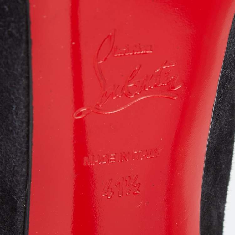 Pre Owned Christian Louboutin Black Suede Monica Over the Knee  Boots Size 41.5