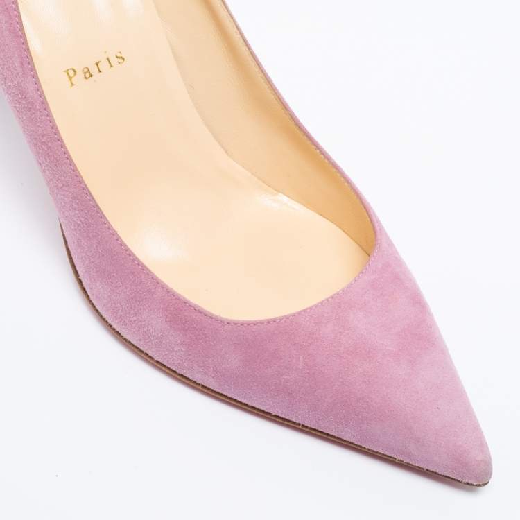 Pre Owned Christian Louboutin Lilac Suede Kate Pumps Size 39