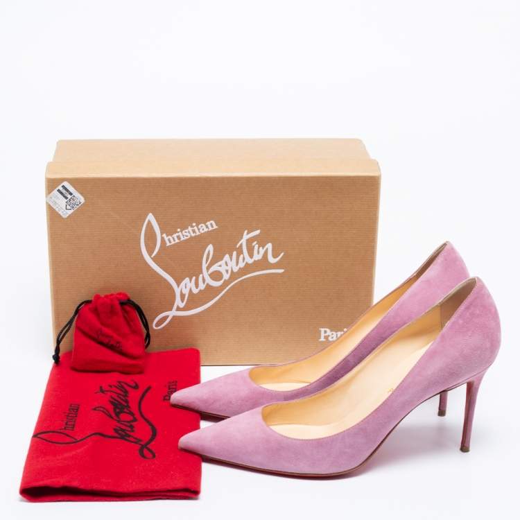 Pre Owned Christian Louboutin Lilac Suede Kate Pumps Size 39