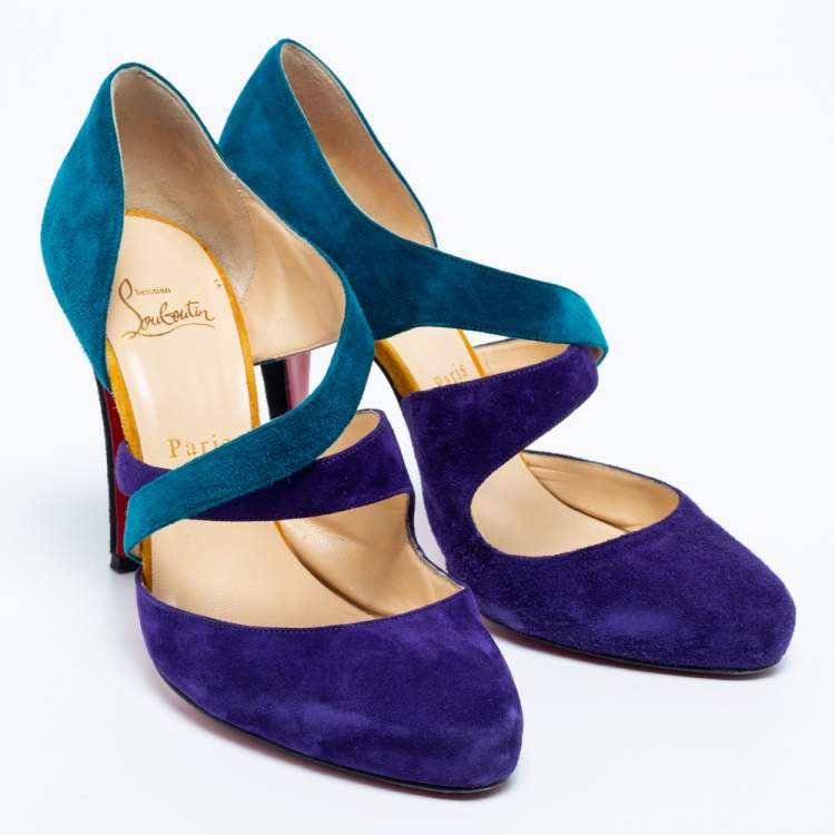 مملوكة مسبقًا Christian Louboutin Two-Tone Suede Citoyenne Pumps Size 39.5