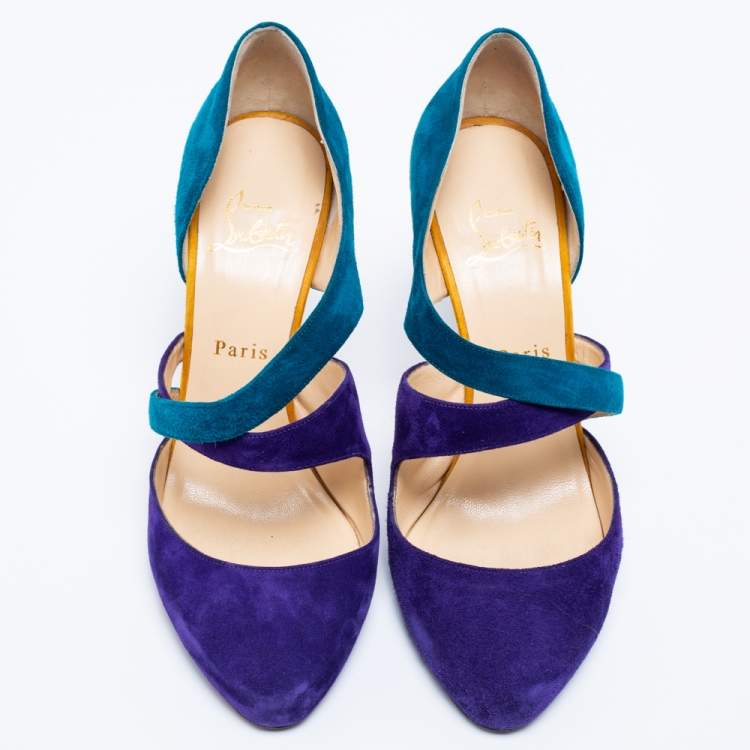 مملوكة مسبقًا Christian Louboutin Two-Tone Suede Citoyenne Pumps Size 39.5