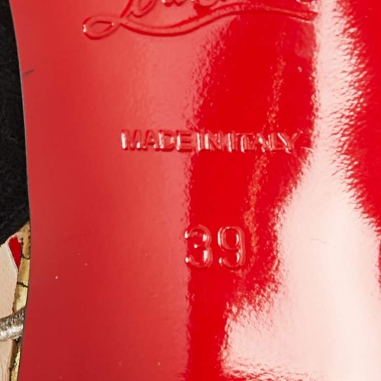 Pre Owned Christian Louboutin Black Suede Whipstitch Pointed Toe Slingback Sandals Size 39