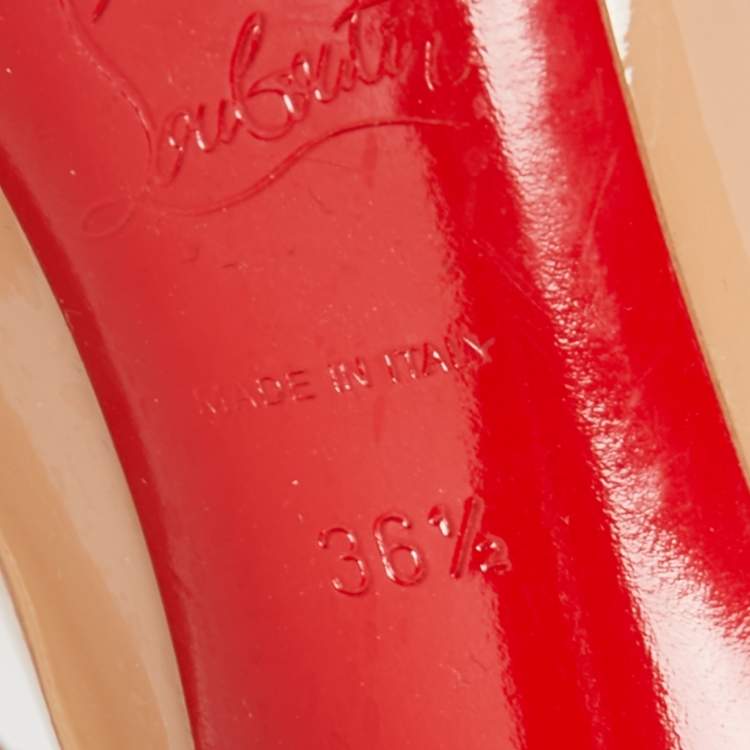 Pre Owned Christian Louboutin Beige Patent Leather New Simple Pumps Size 36.5