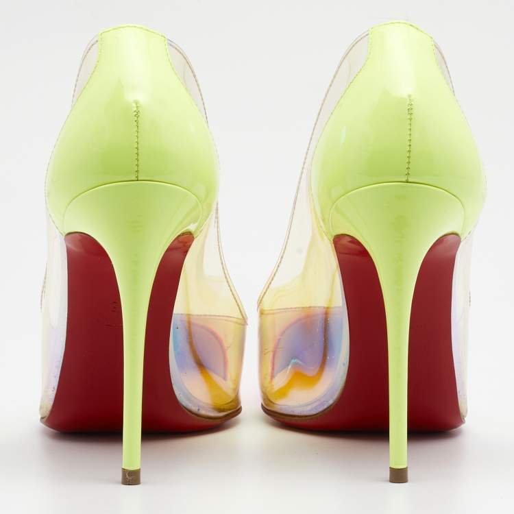 Pre Owned Christian Louboutin Multicolor PVC and Patent Leather Pumps Size 36