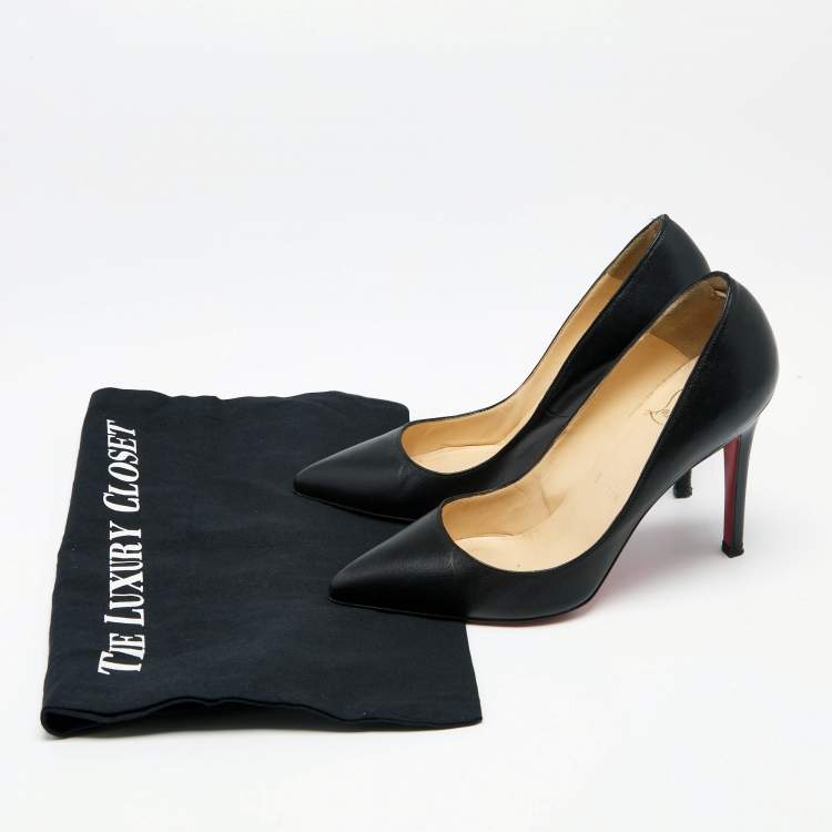 Pre Owned Christian Louboutin Black Leather Pigalle Pumps Size 35.5
