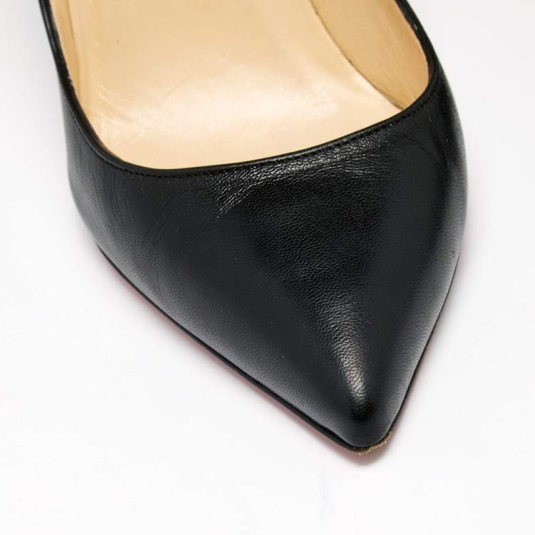 Pre Owned Christian Louboutin Black Leather Pigalle Pumps Size 35.5