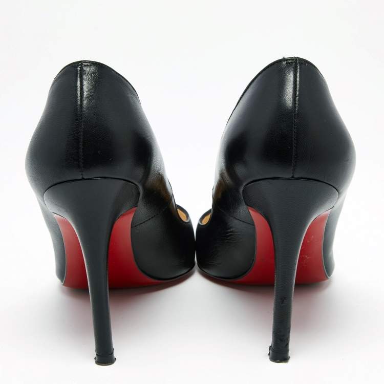 Pre Owned Christian Louboutin Black Leather Pigalle Pumps Size 35.5