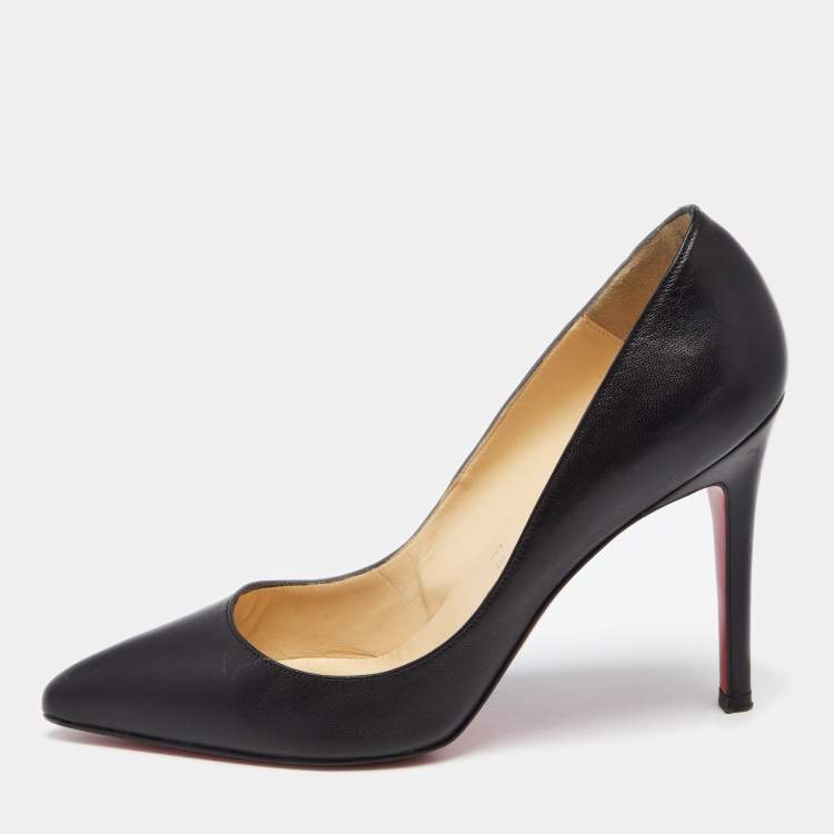 Pre Owned Christian Louboutin Black Leather Pigalle Pumps Size 35.5