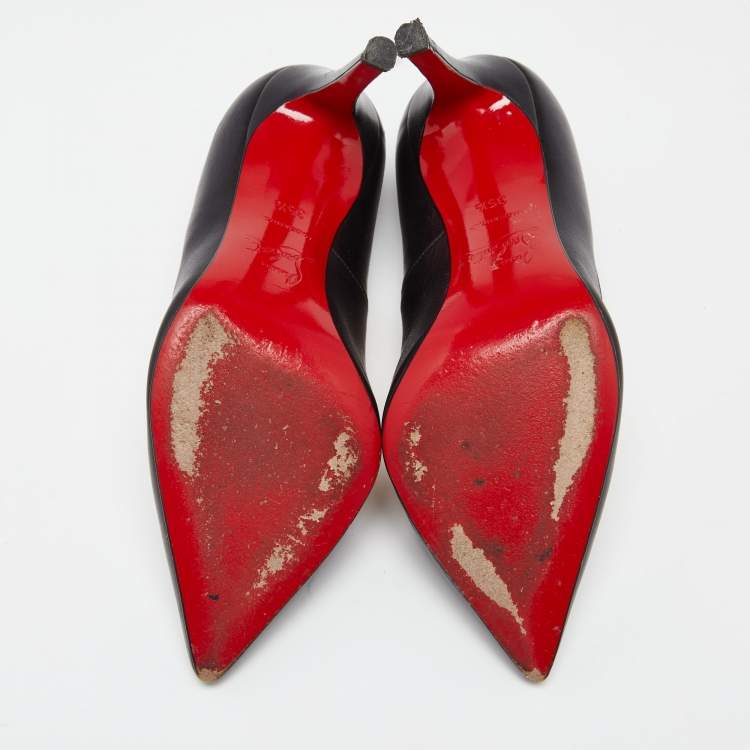Pre Owned Christian Louboutin Black Leather Pigalle Pumps Size 35.5