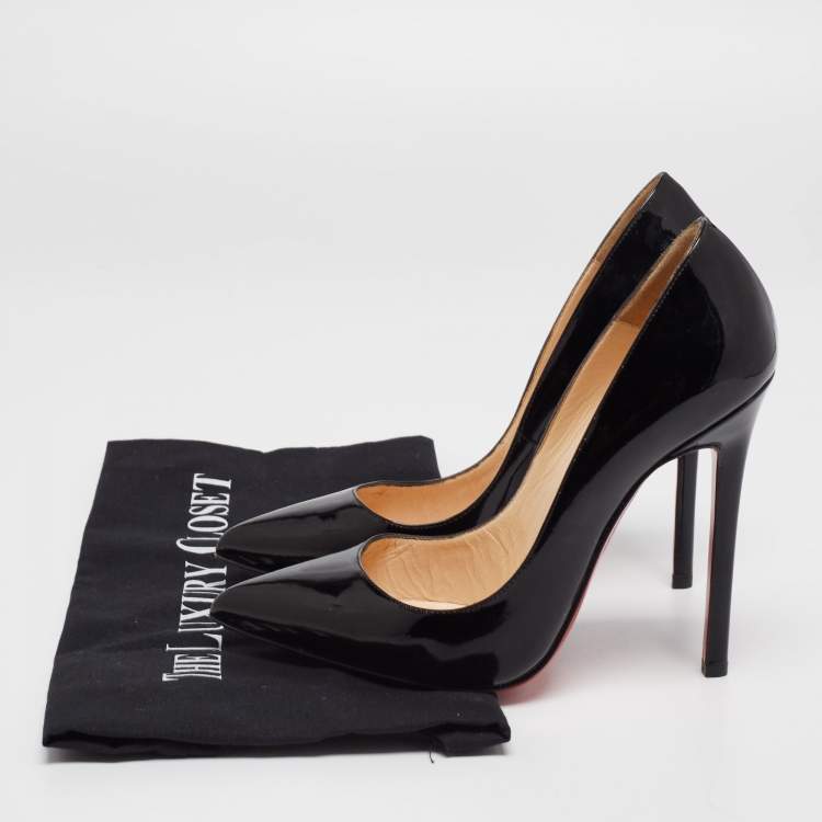 Pre Owned Christian Louboutin Black Patent Leather Pigalle Pumps Size 38