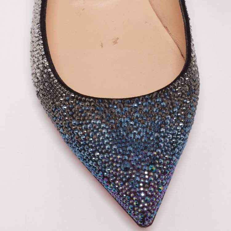 مملوكة مسبقًا Christian Louboutin Gold/Silver Glitter Pointed Toe Ballet Flats  Size 39.5