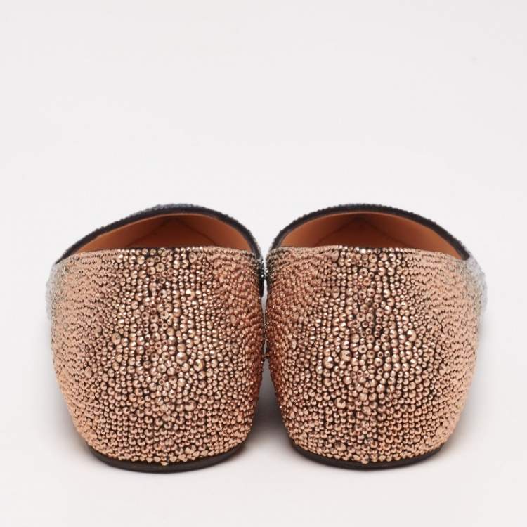 مملوكة مسبقًا Christian Louboutin Gold/Silver Glitter Pointed Toe Ballet Flats  Size 39.5