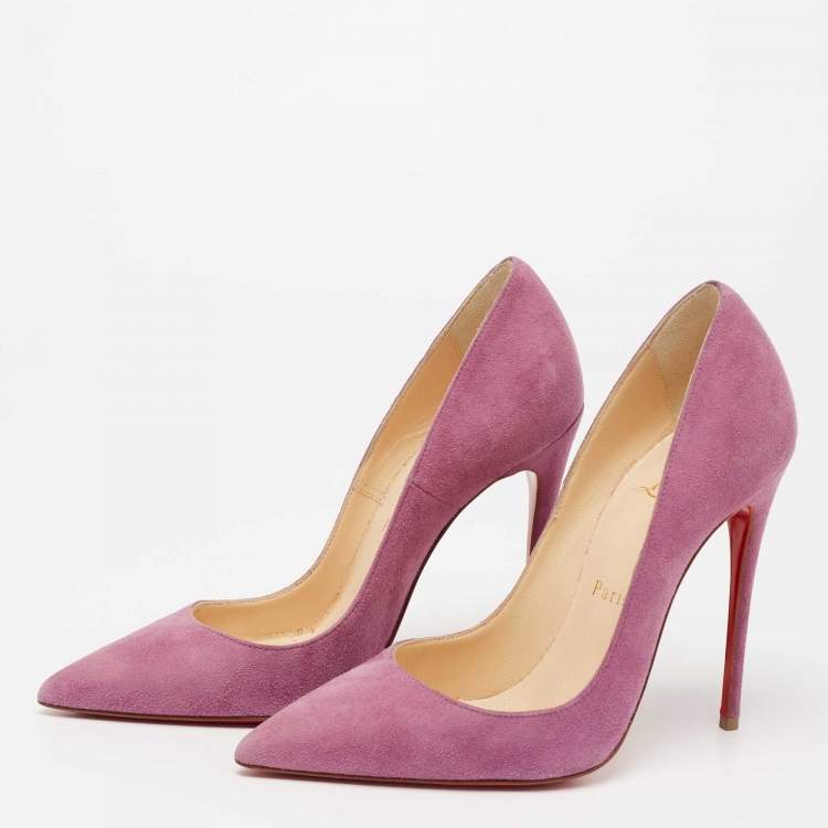 Christian Louboutin Purple Suede Kate Pumps Size 35.5 Christian