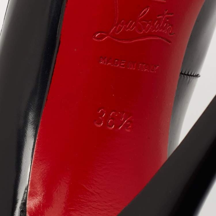 Pre Owned Christian Louboutin Black Leather Simple Pumps Size 36.5