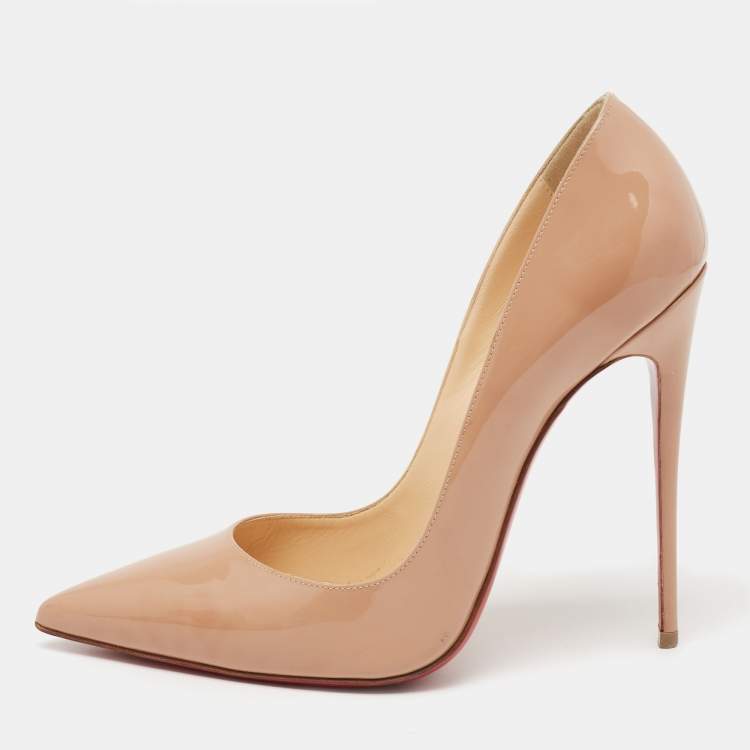 Christian Louboutin Beige Patent Leather So Kate Pointed Toe Pumps Size ...