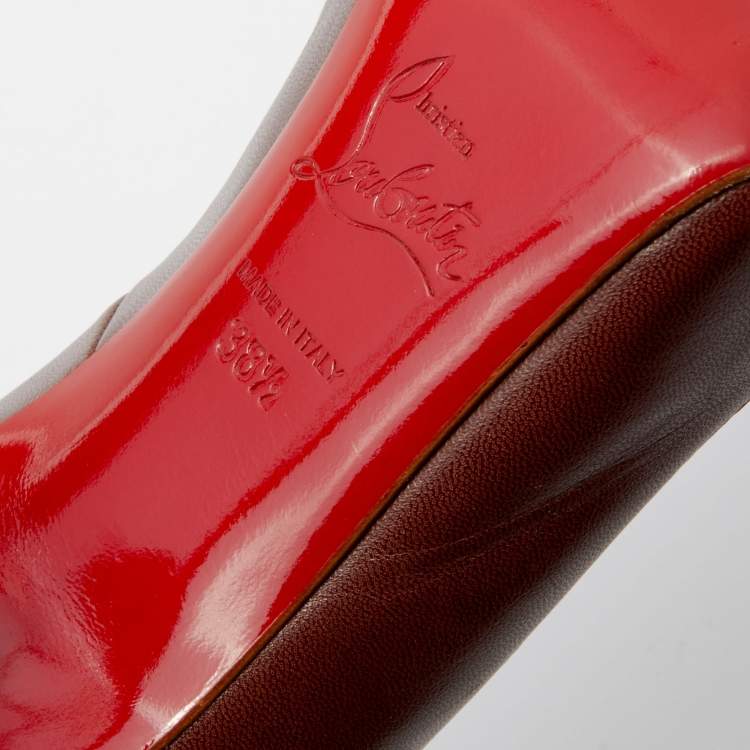 Pre Owned Christian Louboutin Dark Brown Leather Corneille Pointed Toe Pumps Size 38.5