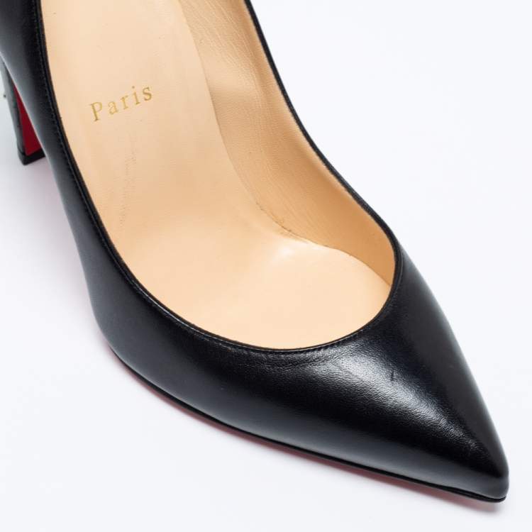 Pre Owned Christian Louboutin Black Leather Electrapump Pumps Size 39