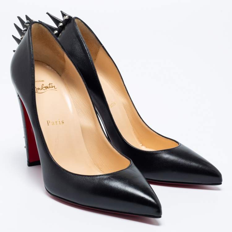 Pre Owned Christian Louboutin Black Leather Electrapump Pumps Size 39