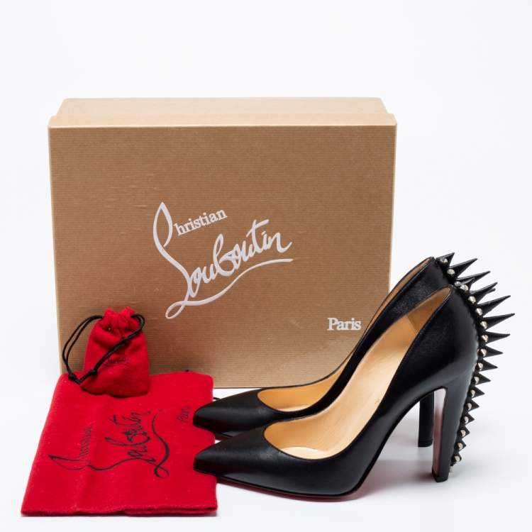 Pre Owned Christian Louboutin Black Leather Electrapump Pumps Size 39