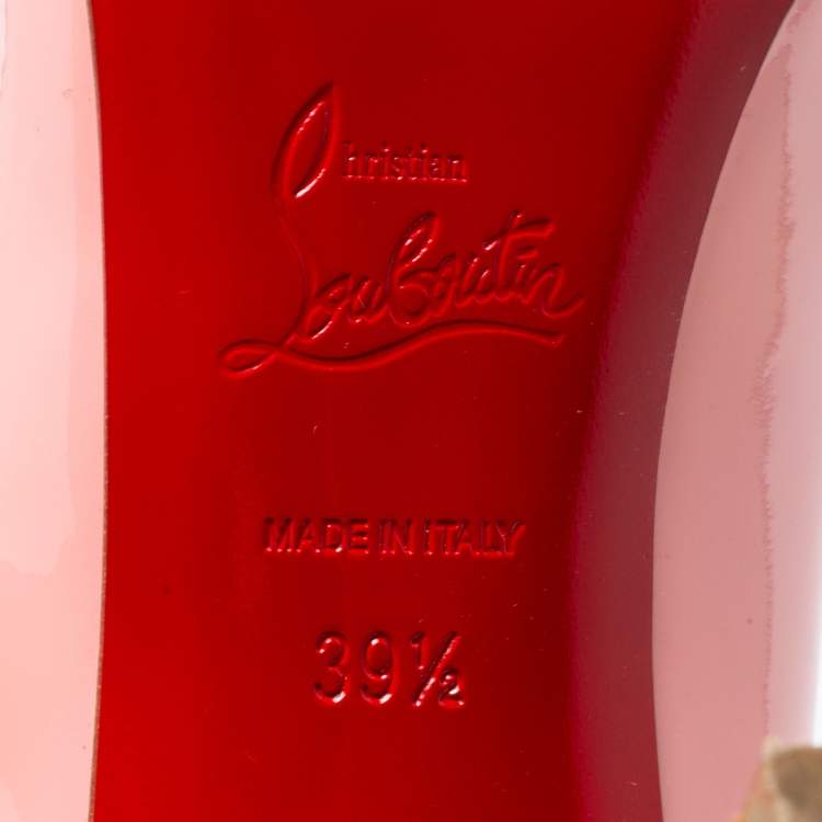 Pre Owned Christian Louboutin Light Pink Patent Leather Pigalle Pointed Toe Pumps Size 39.5