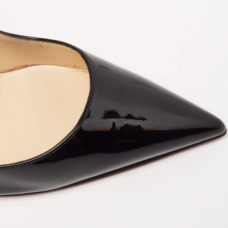 Pre Owned Christian Louboutin Black Patent Leather So Kate Pointed Toe Pumps Size 39