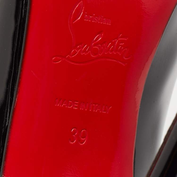 Pre Owned Christian Louboutin Black Patent Leather So Kate Pointed Toe Pumps Size 39