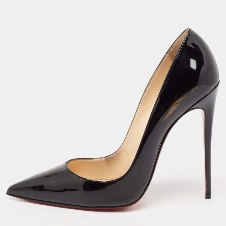 Pre Owned Christian Louboutin Black Patent Leather So Kate Pointed Toe Pumps Size 39