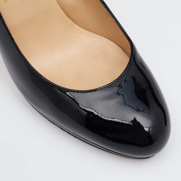 Pre Owned Christian Louboutin Black Patent Leather New Simple Pumps Size 38.5