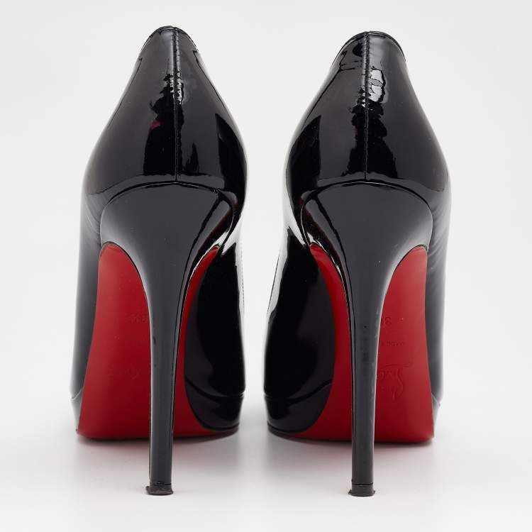 Pre Owned Christian Louboutin Black Patent Leather New Simple Pumps Size 38.5