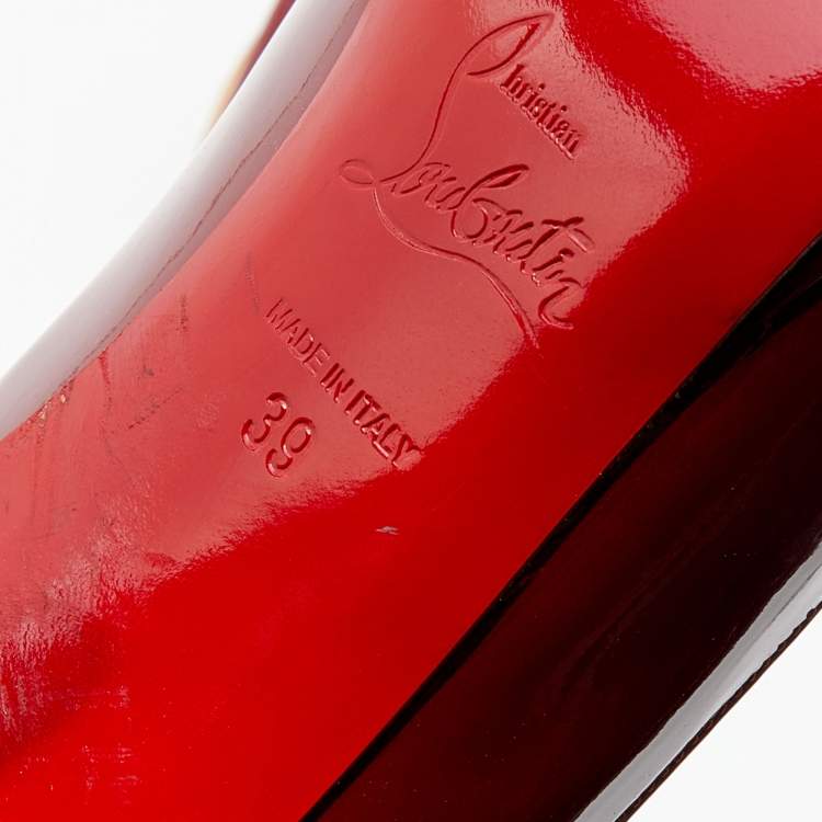 Pre Owned Christian Louboutin Burgundy Patent Leather New Simple Pumps Size 39