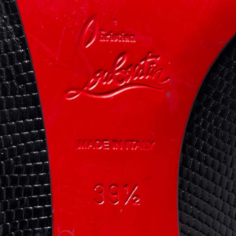 Pre Owned Christian Louboutin Black Leather Zarli Hall Spike Pointed Toe Ballet Flats Size 39.5