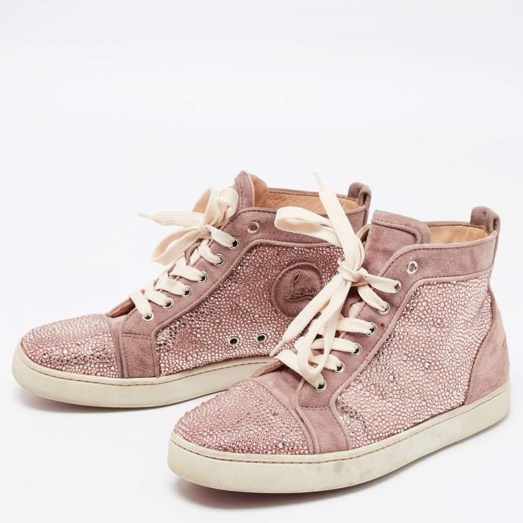 Louis Suede High Top Sneakers in Pink - Christian Louboutin