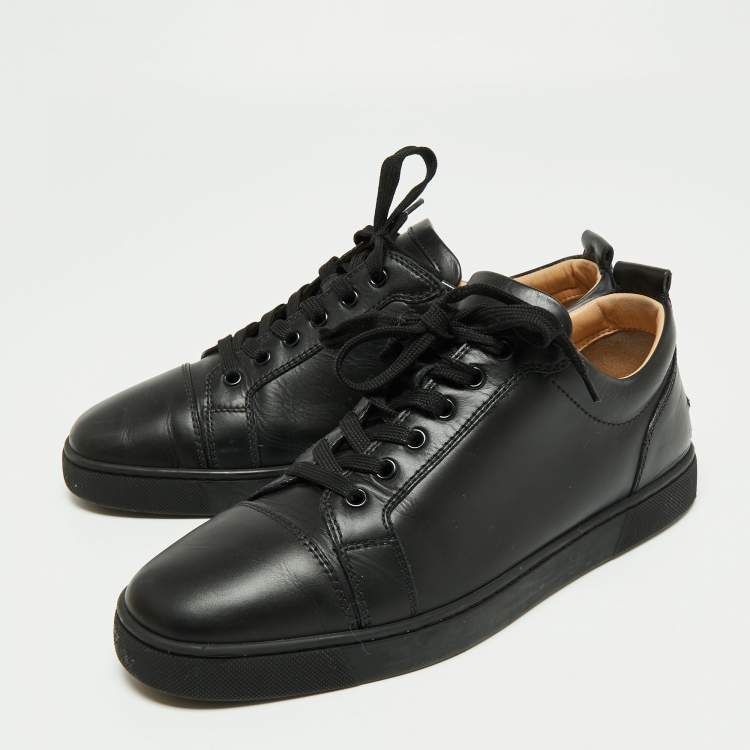 Christian Louboutin Black Leather And Suede Low Top Sneakers Size 42.5  Christian Louboutin