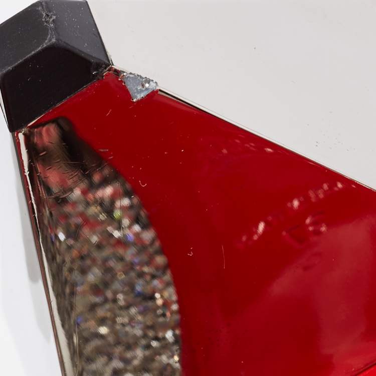 Pre Owned Christian Louboutin Silver Suede Galaxister Strass Pumps Size 37