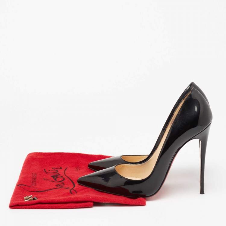 Pre Owned Christian Louboutin Black Patent Leather So Kate Pointed Toe Pumps Size 40.5