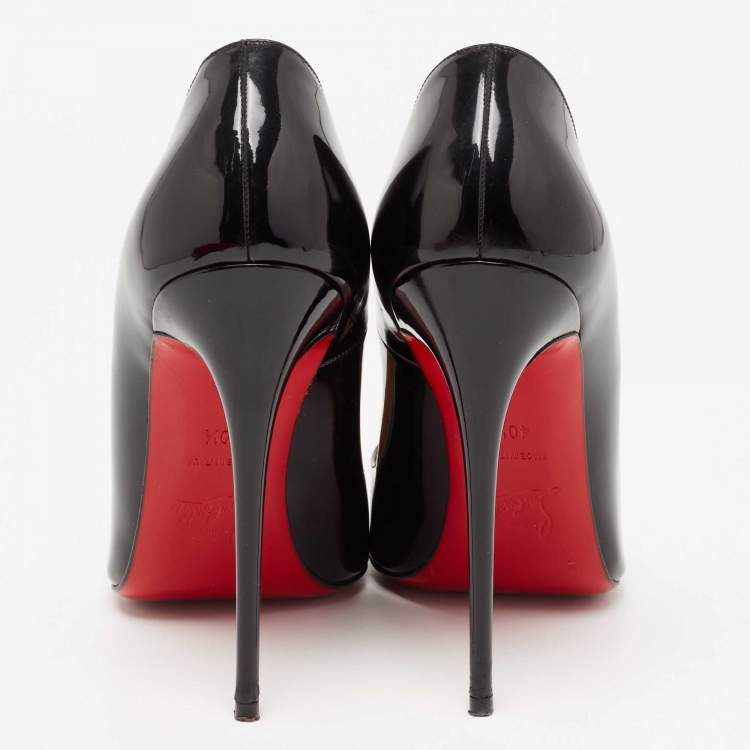 Pre Owned Christian Louboutin Black Patent Leather So Kate Pointed Toe Pumps Size 40.5