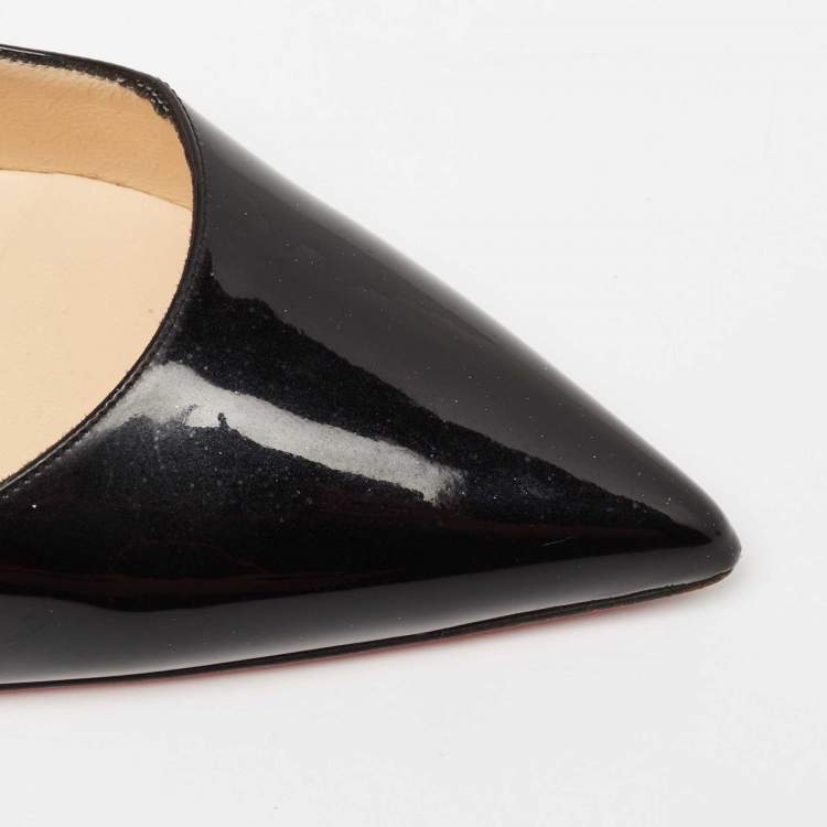 Pre Owned Christian Louboutin Black Patent Leather So Kate Pointed Toe Pumps Size 40.5