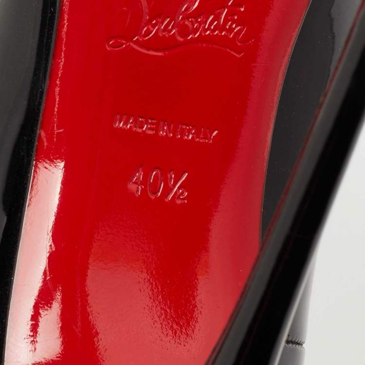 Pre Owned Christian Louboutin Black Patent Leather So Kate Pointed Toe Pumps Size 40.5