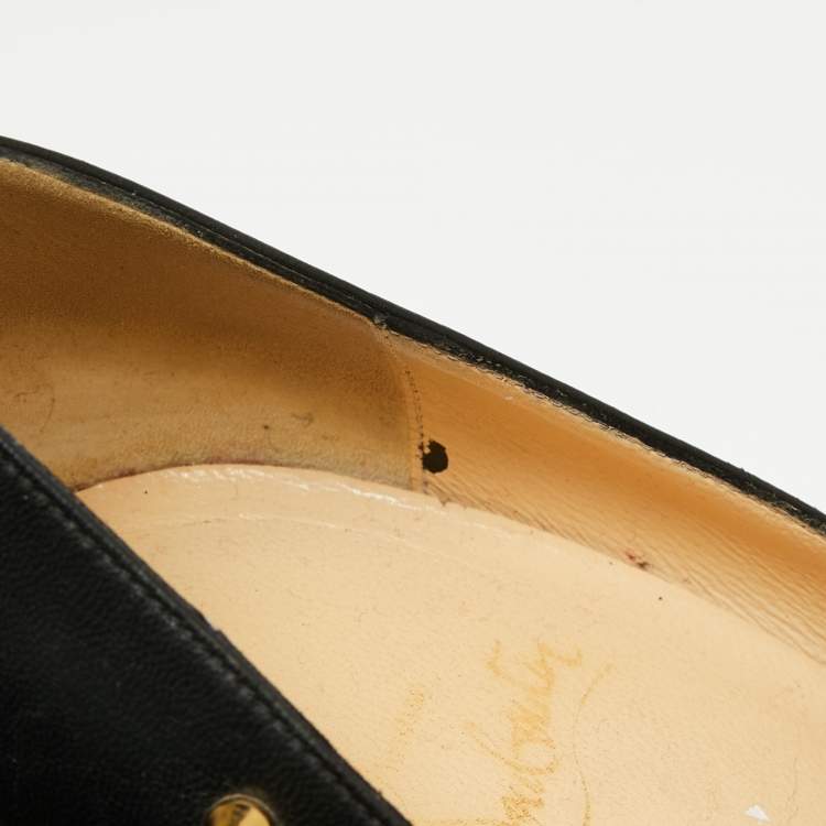 Pre Owned Christian Louboutin Black Leather Degraspike Pumps Size 40.5